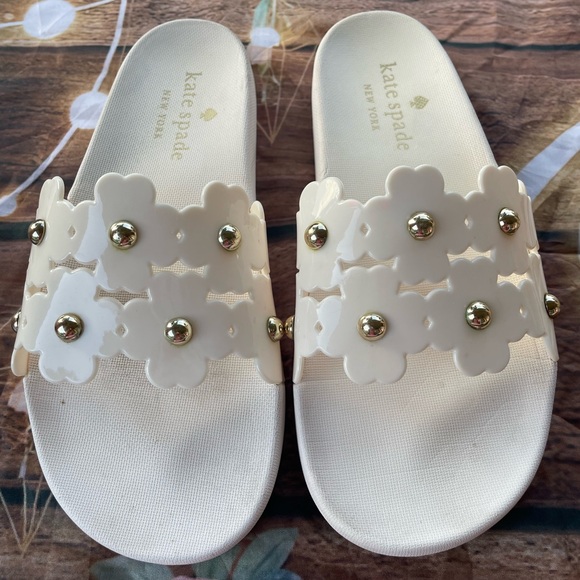 Kate Spade Cream Floral Embellished Sandals - Picture 1 of 10